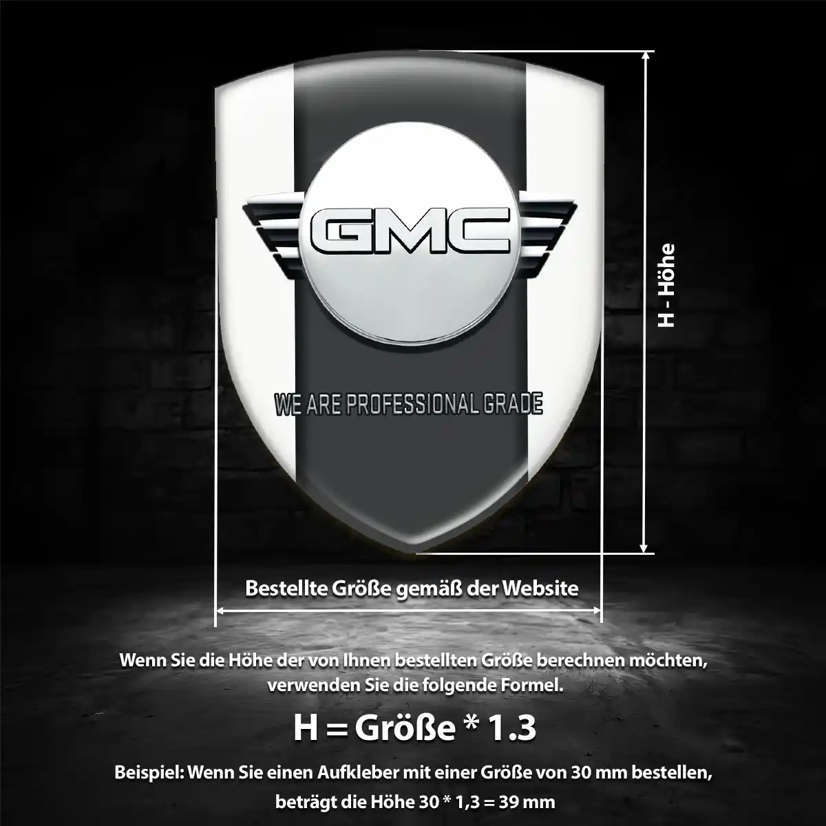 GMC Aufkleber Wappen Emblem Premium-Edition