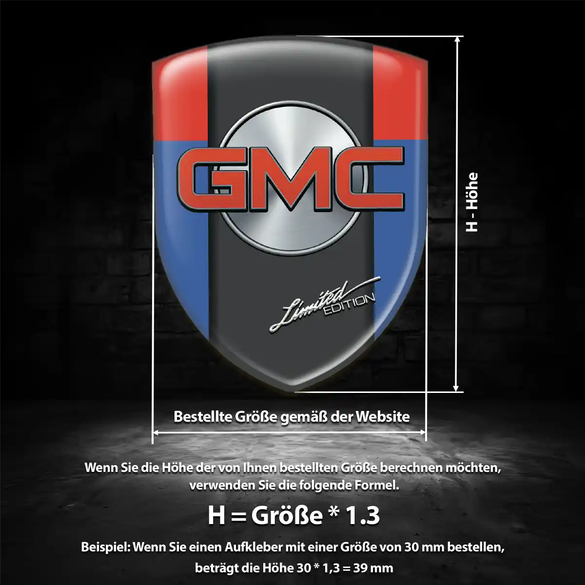 GMC Aufkleber Wappen Emblem Stilvolles Design