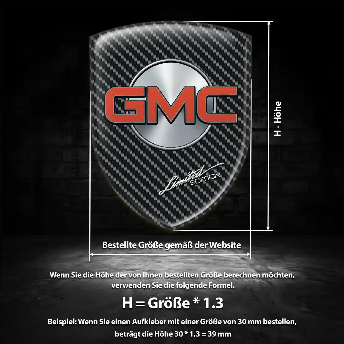 GMC Aufkleber Wappen Interieurdesign