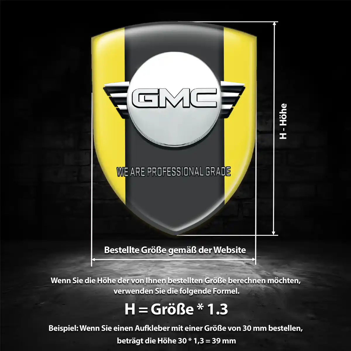 GMC Aufkleber Wappen Stilvolles Design