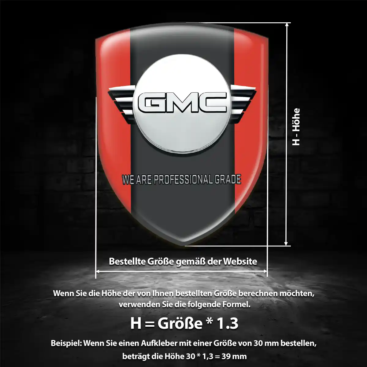 GMC Emblem Aufkleber Hochwertiges Harz