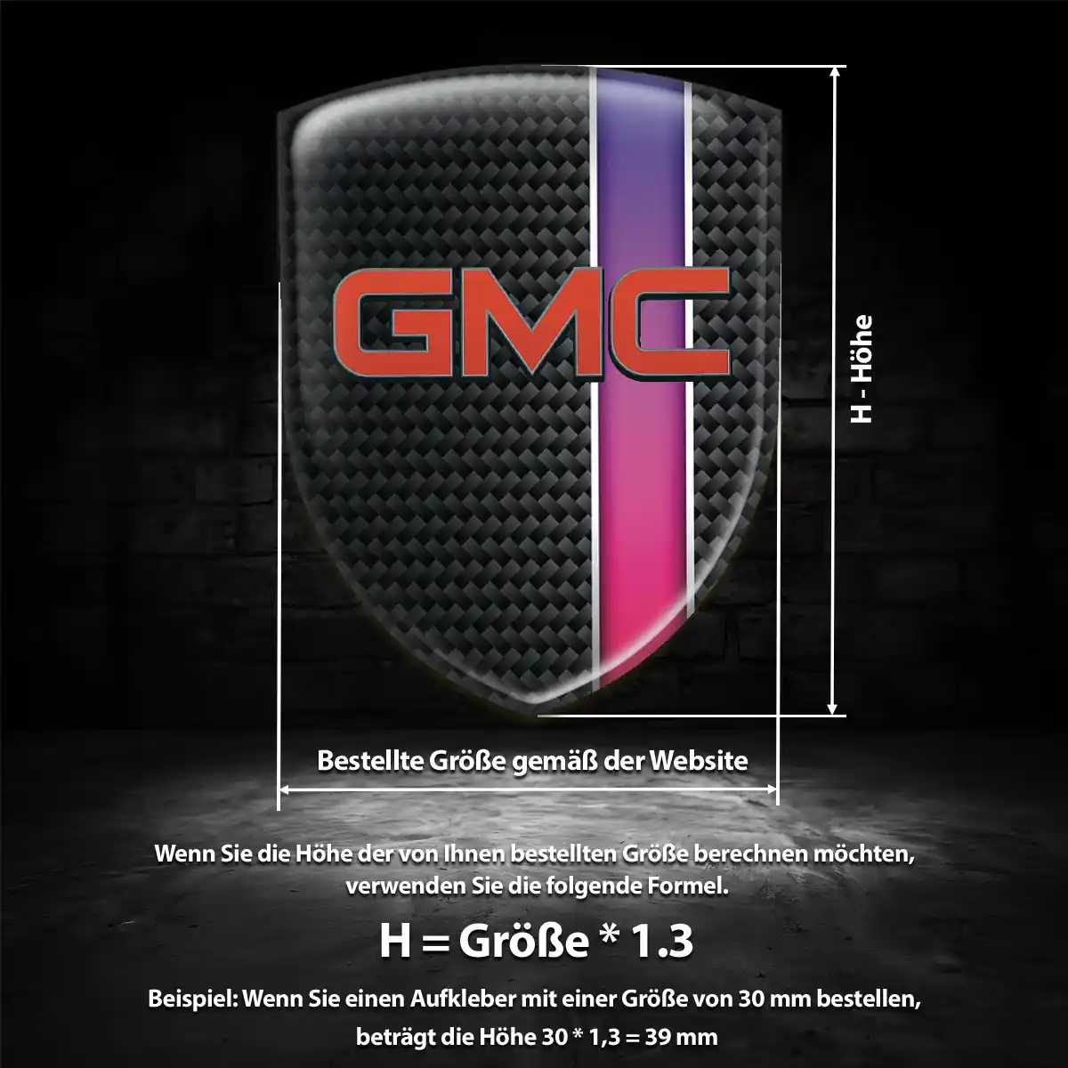 GMC Emblem Aufkleber Tuningfahrzeug