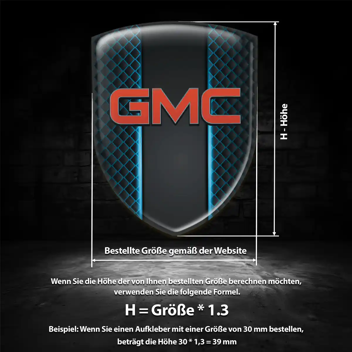GMC Emblem Aufkleber Wappen Auto Hochwertiges Harz