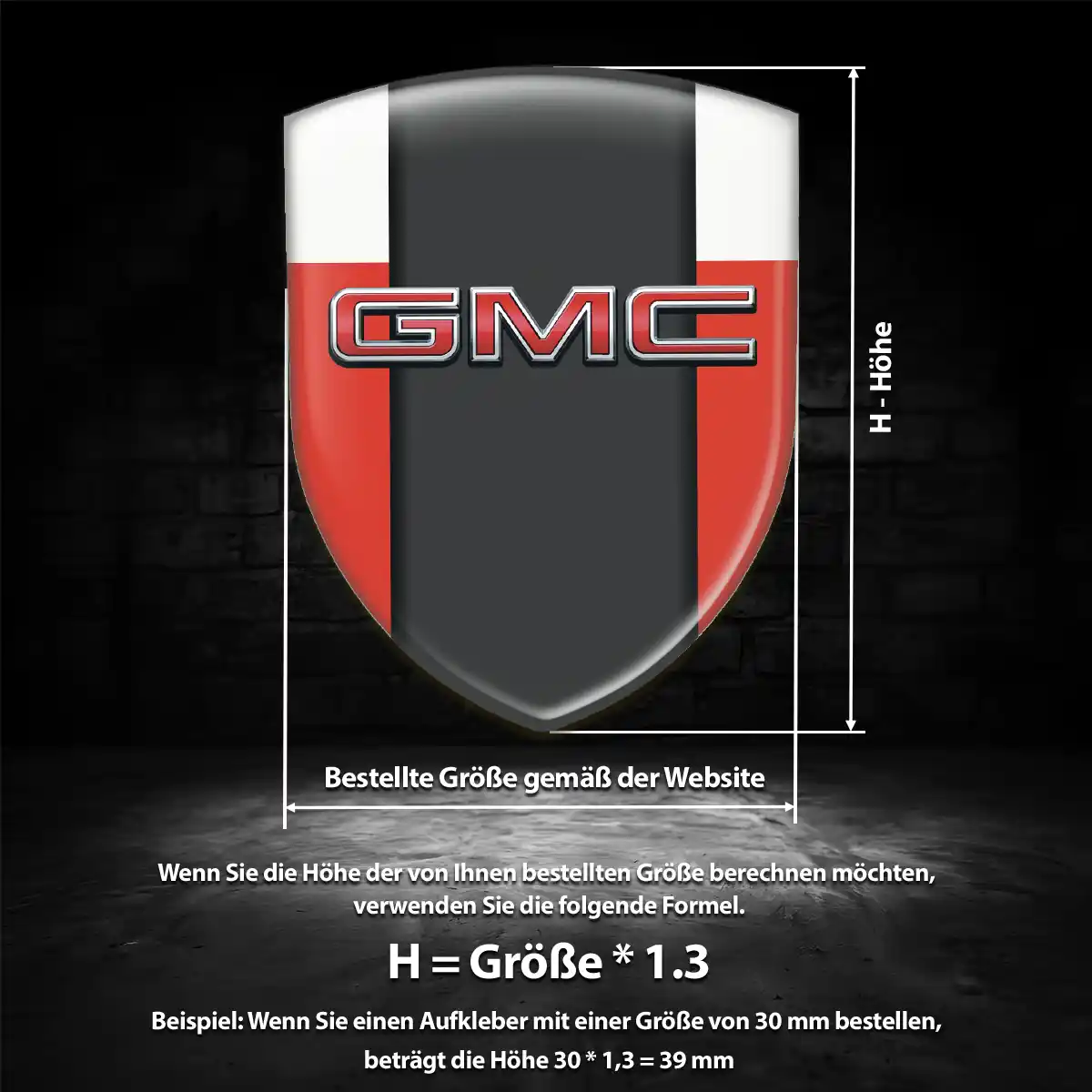 GMC Emblem Aufkleber Wappen Hochwertiges Harz