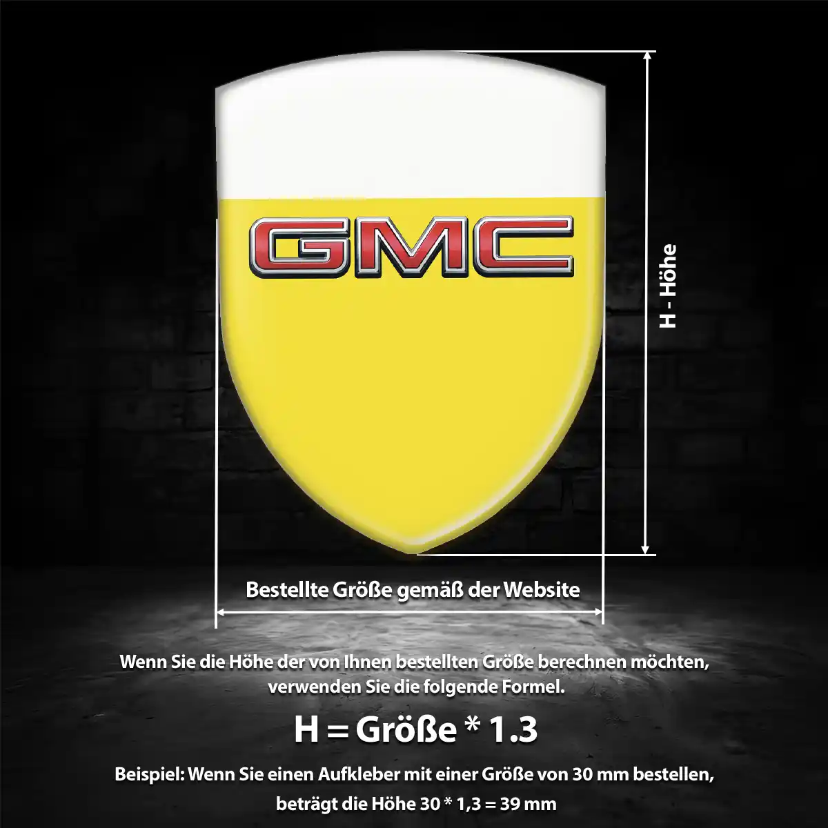 GMC Emblem Aufkleber Wappen Hohe Qualität