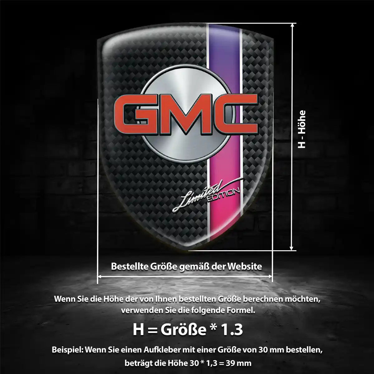 GMC Emblem Wappen Aufkleber Auto Luxus-Edition