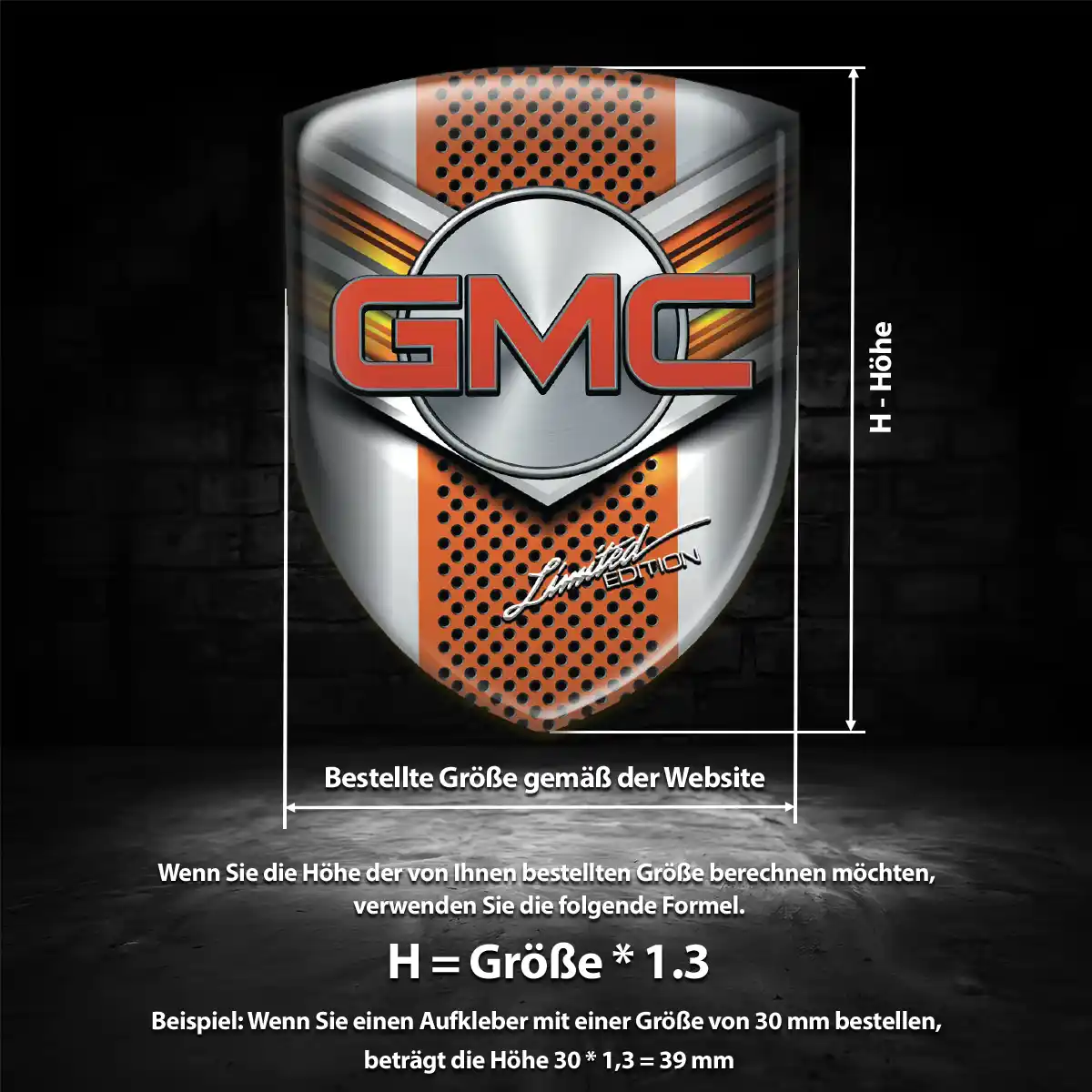 GMC Emblem Wappen Aufkleber Edles Design