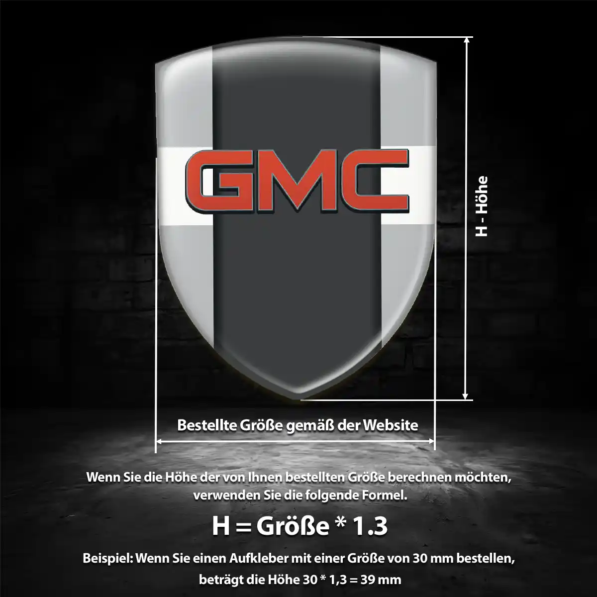 GMC Emblem Wappen Aufkleber Interieurdesign