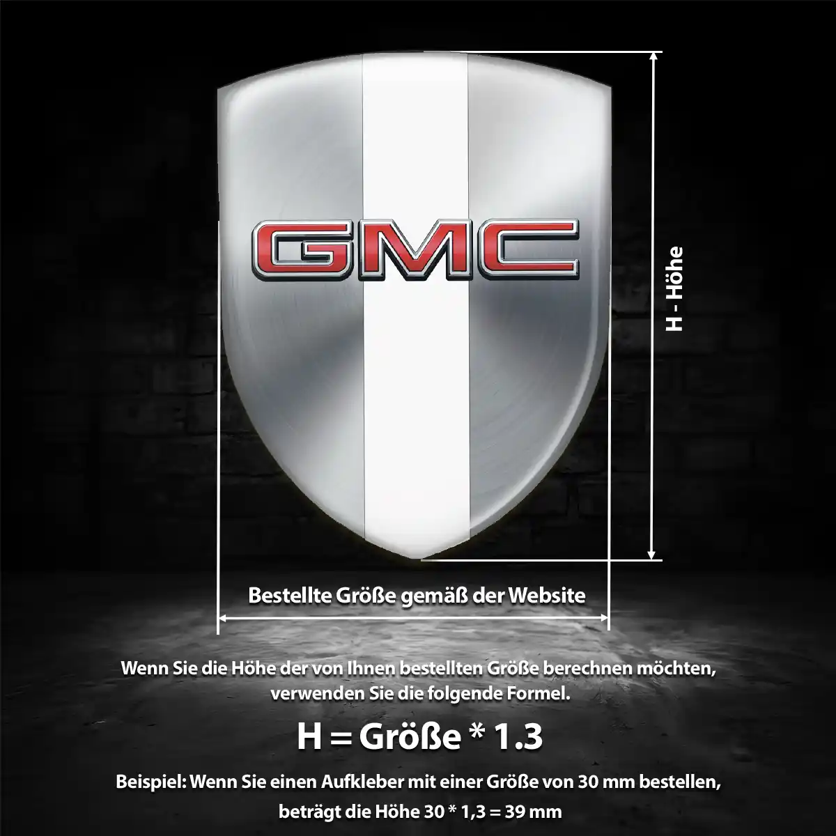 GMC Emblem Wappen Aufkleber Luxus-Edition