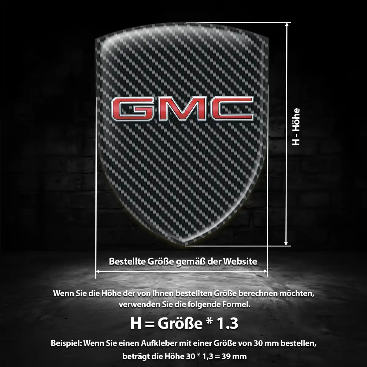 GMC Emblem Wappen Interieurdesign
