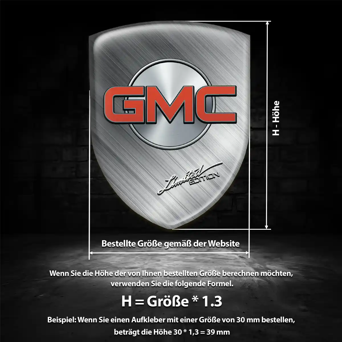 GMC Embleme Silikon Aufkleber Auto Limitierte Auflage