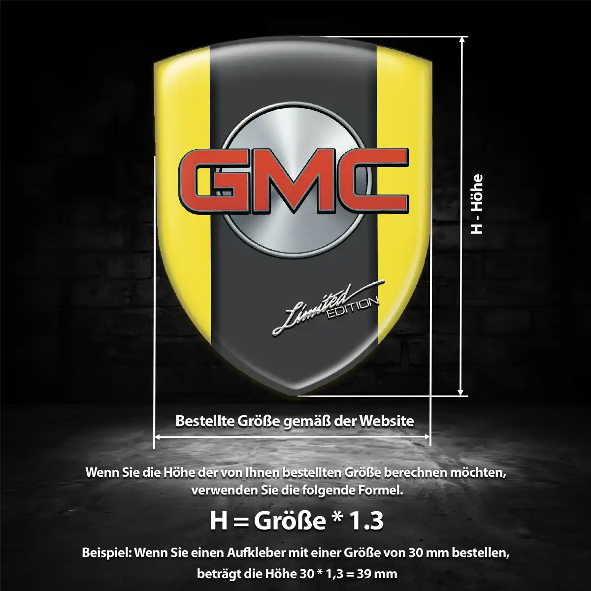 GMC Embleme Silikon Aufkleber Edles Design