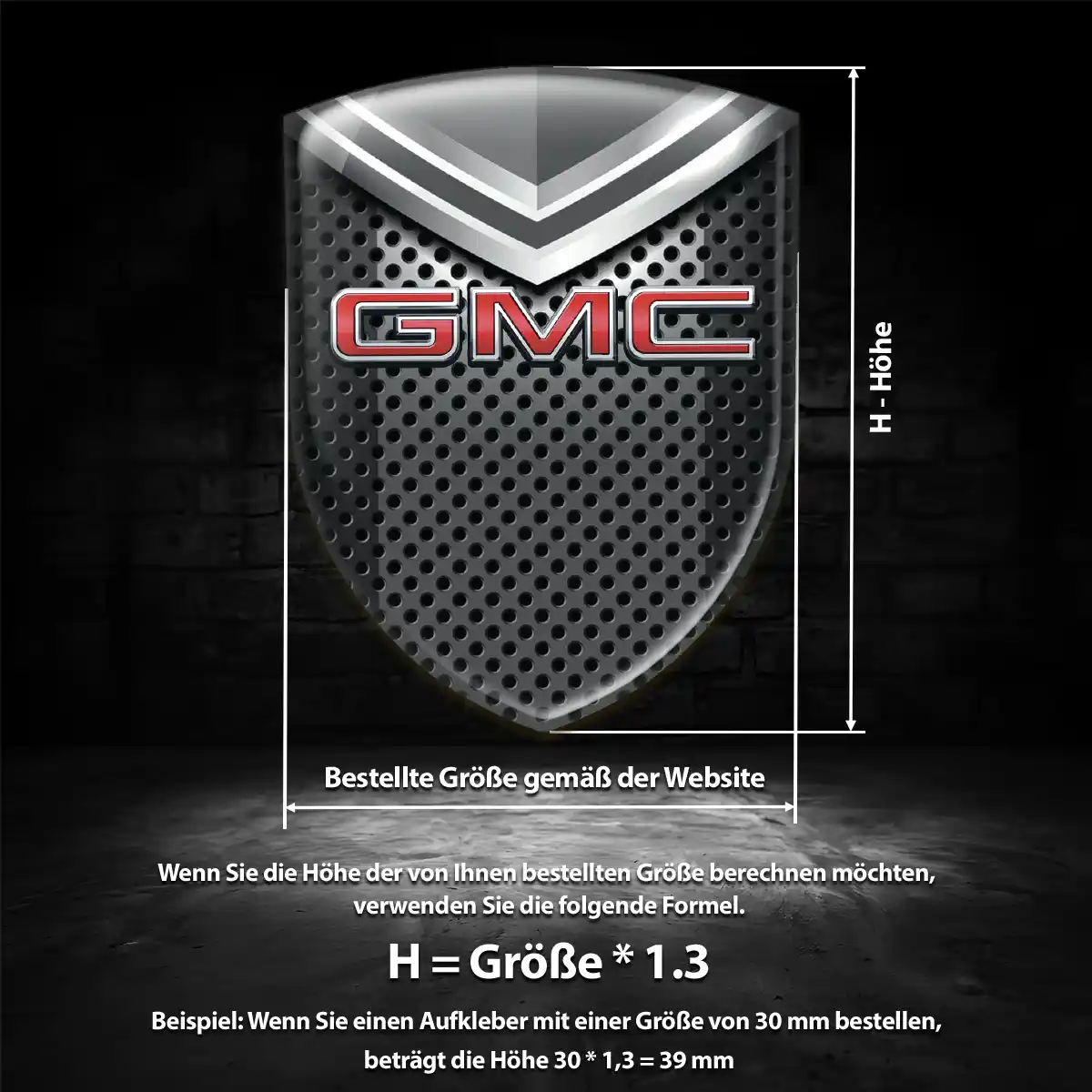 GMC Embleme Silikon Aufkleber Elegantes Design