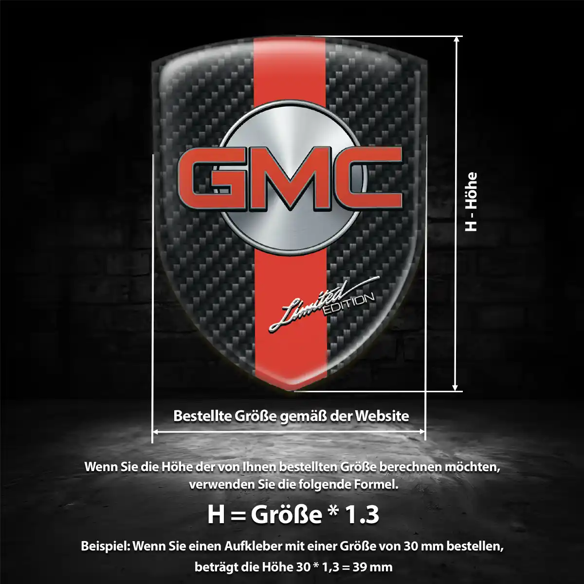GMC Embleme Silikon Aufkleber Interieurdesign