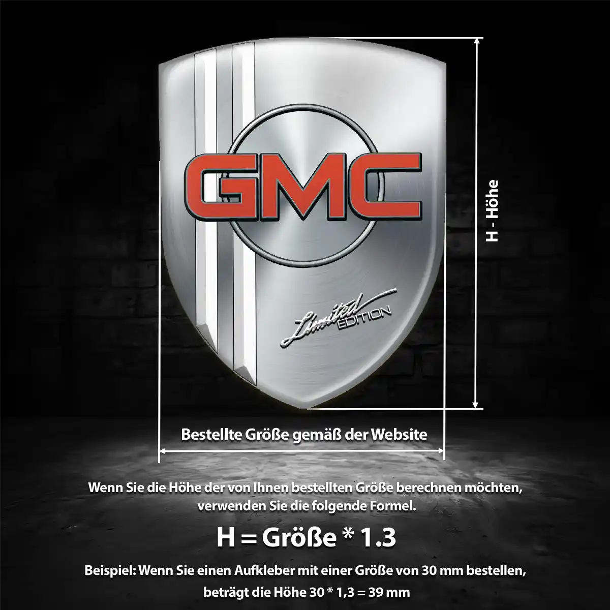 GMC Embleme Silikon Aufkleber Limitierte Auflage