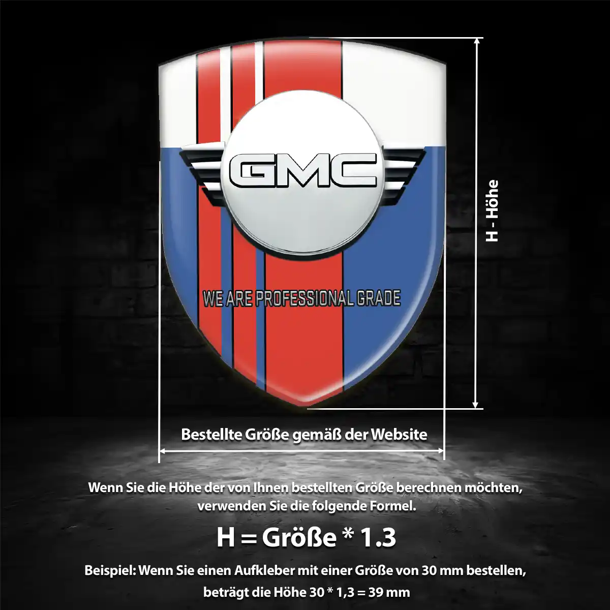 GMC Embleme Silikon Aufkleber Markenedition
