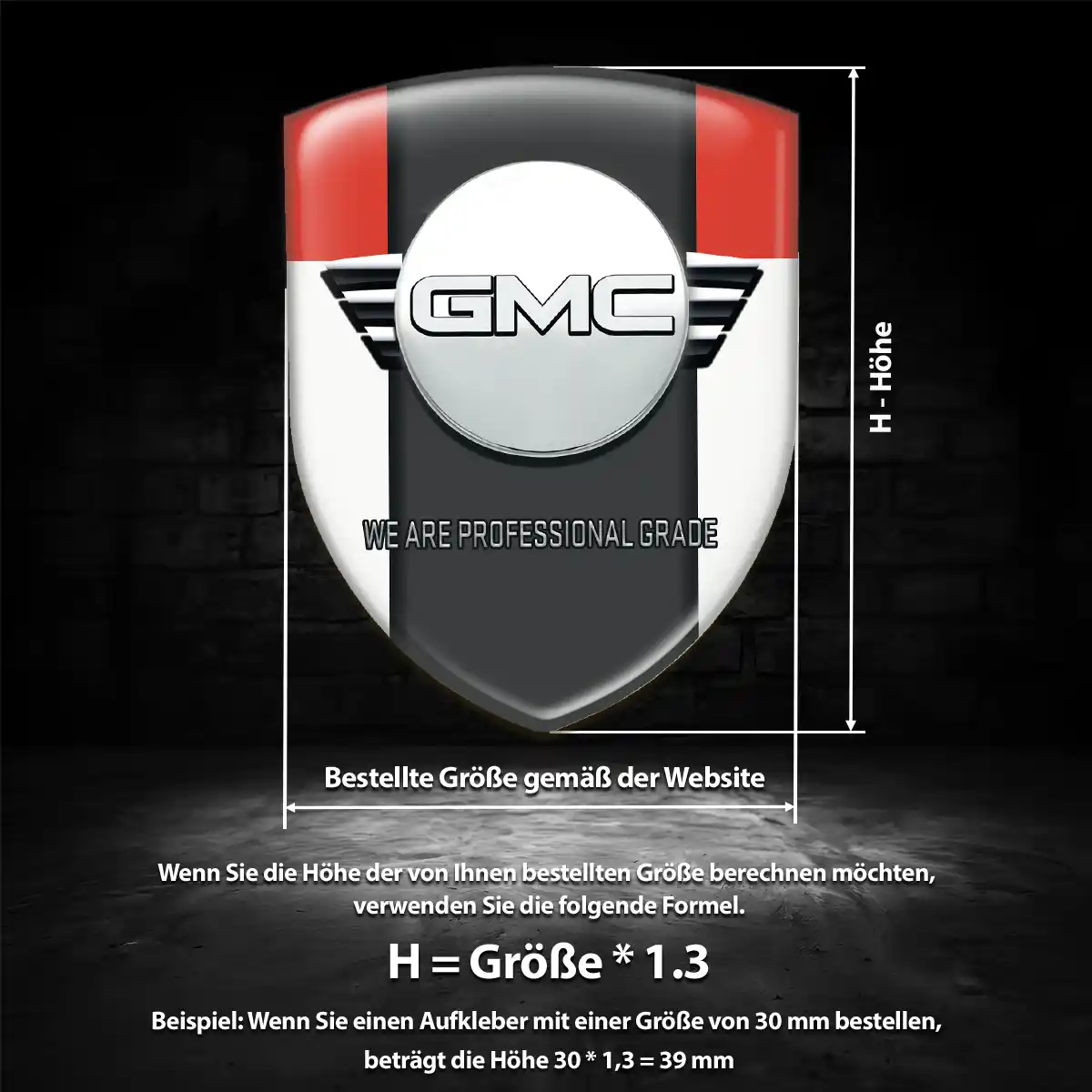 GMC Embleme Silikon Aufkleber Premiumqualität