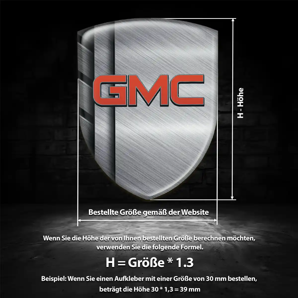 GMC Embleme Silikon Aufkleber Tuningfahrzeug