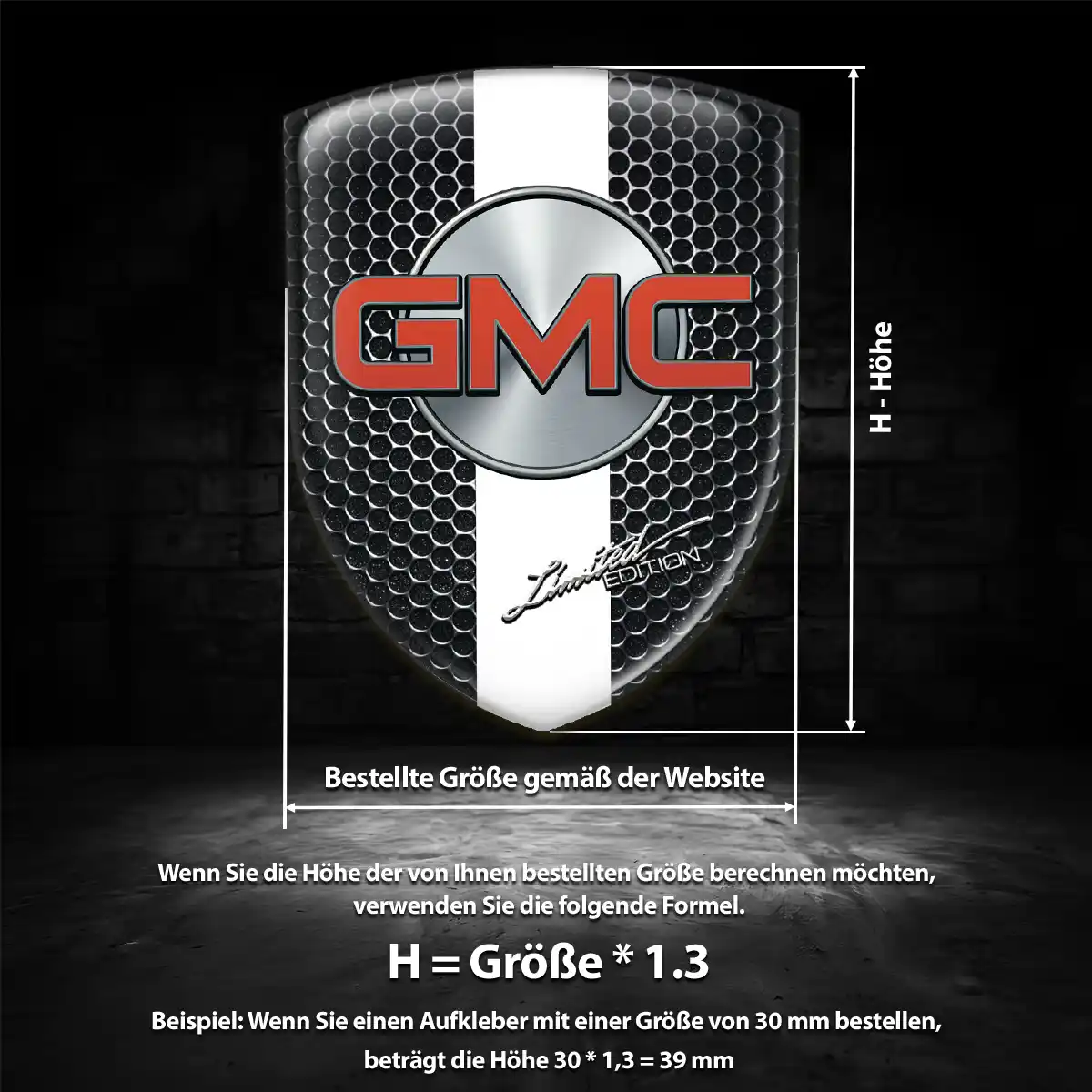 GMC Silikon Aufkleber Auto Limitierte Auflage