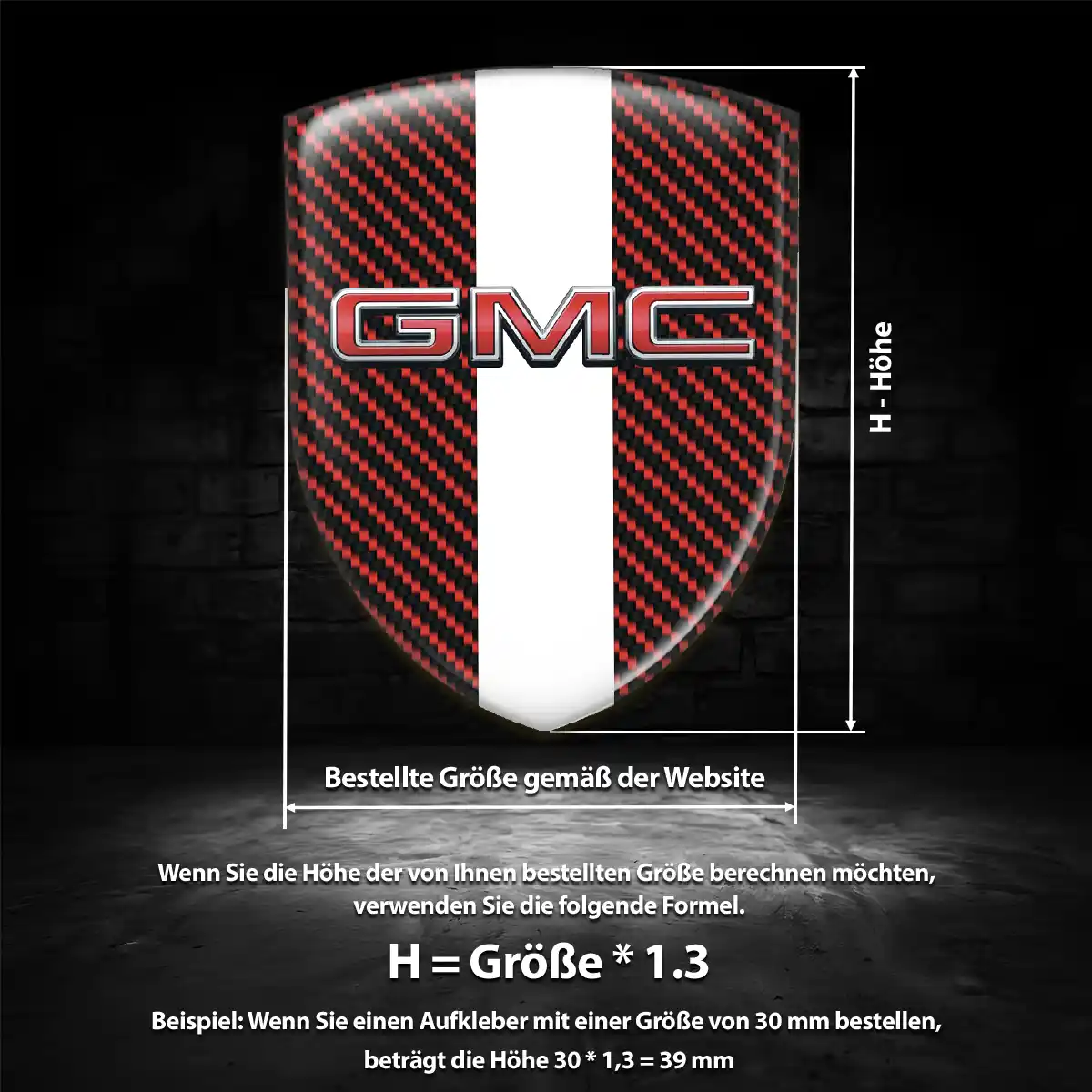 GMC Silikon Aufkleber Edles Design