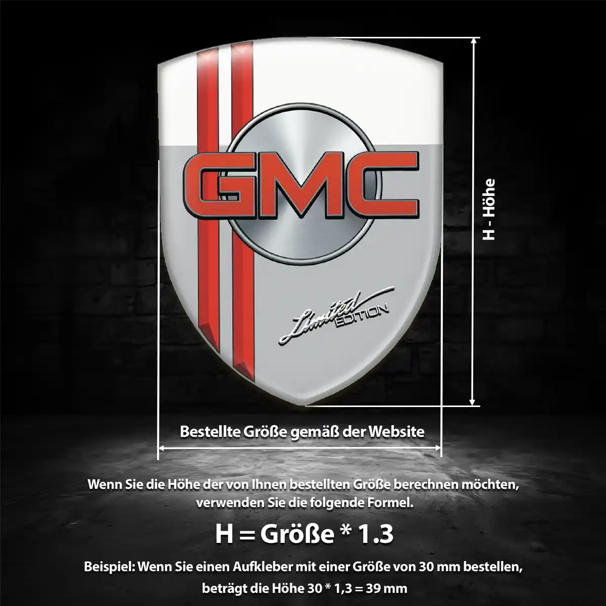 GMC Silikon Aufkleber Embleme Auto Exterieurdesign