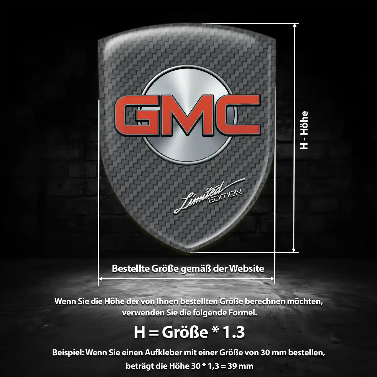 GMC Silikon Aufkleber Embleme Auto Hochwertiges Harz