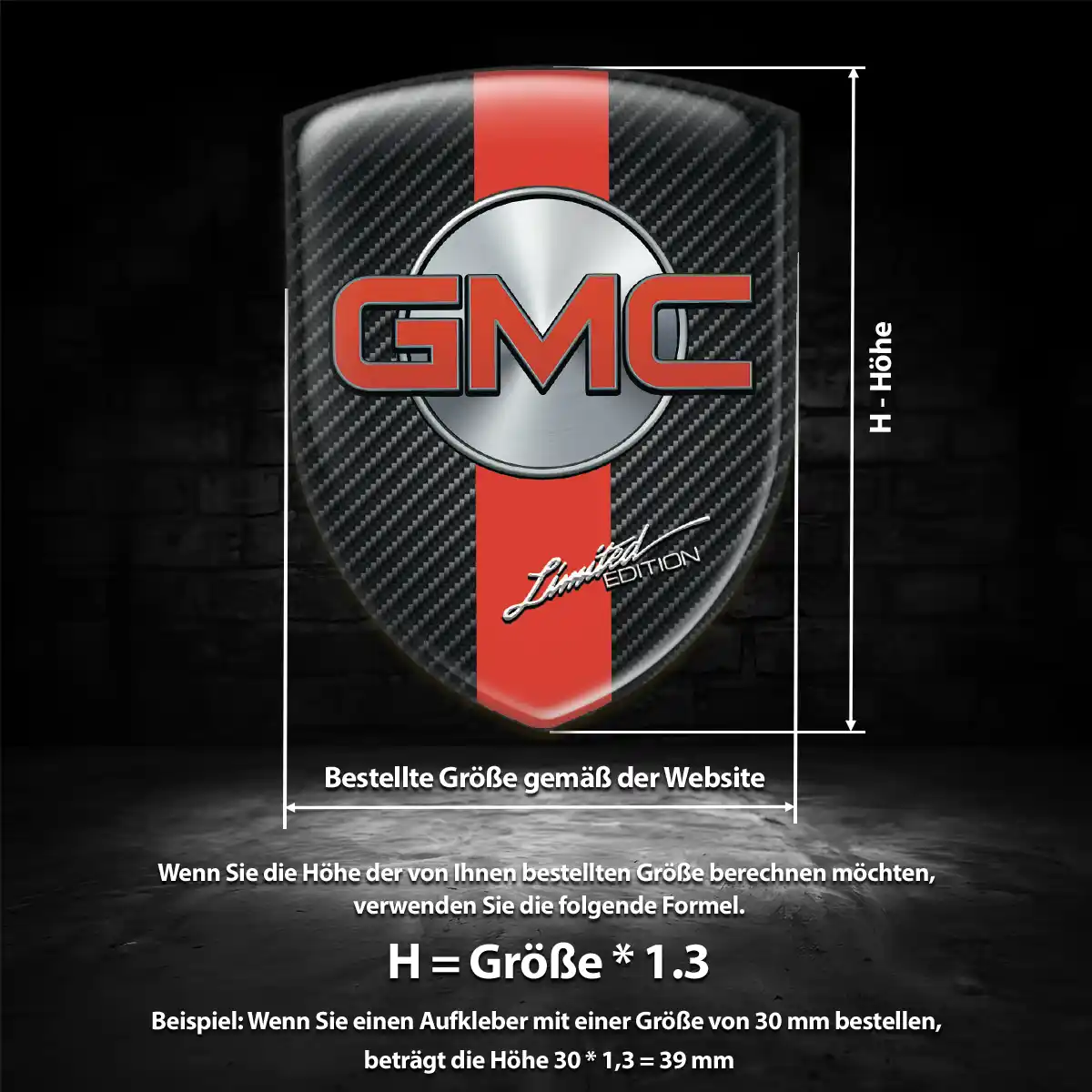 GMC Silikon Aufkleber Embleme Auto Limitierte Auflage