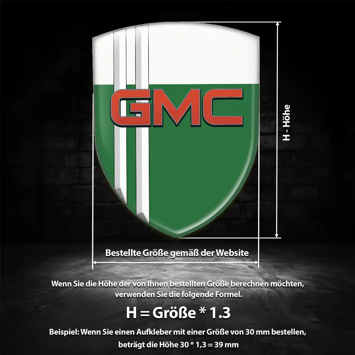 GMC Silikon Aufkleber Embleme Auto Markenedition
