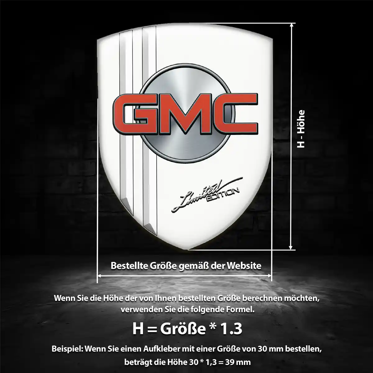 GMC Silikon Aufkleber Embleme Auto Premiumqualität