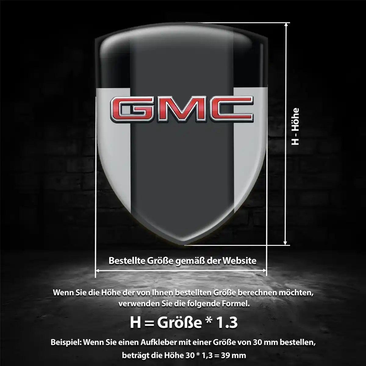 GMC Silikon Aufkleber Embleme Auto Tuningfahrzeug