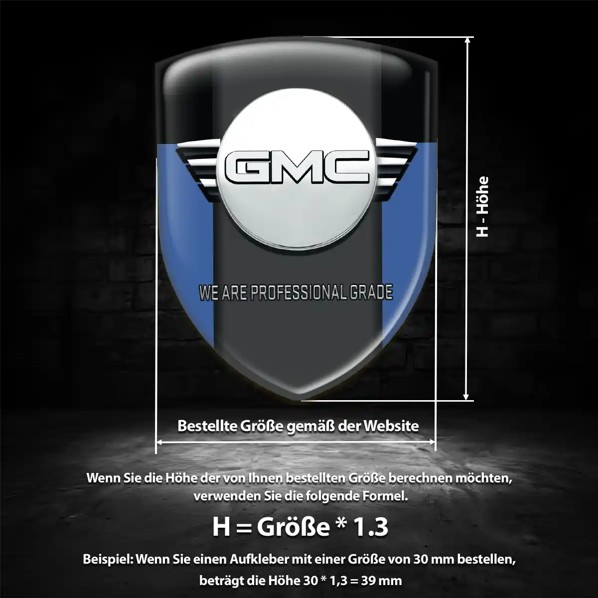 GMC Silikon Aufkleber Embleme Edles Design