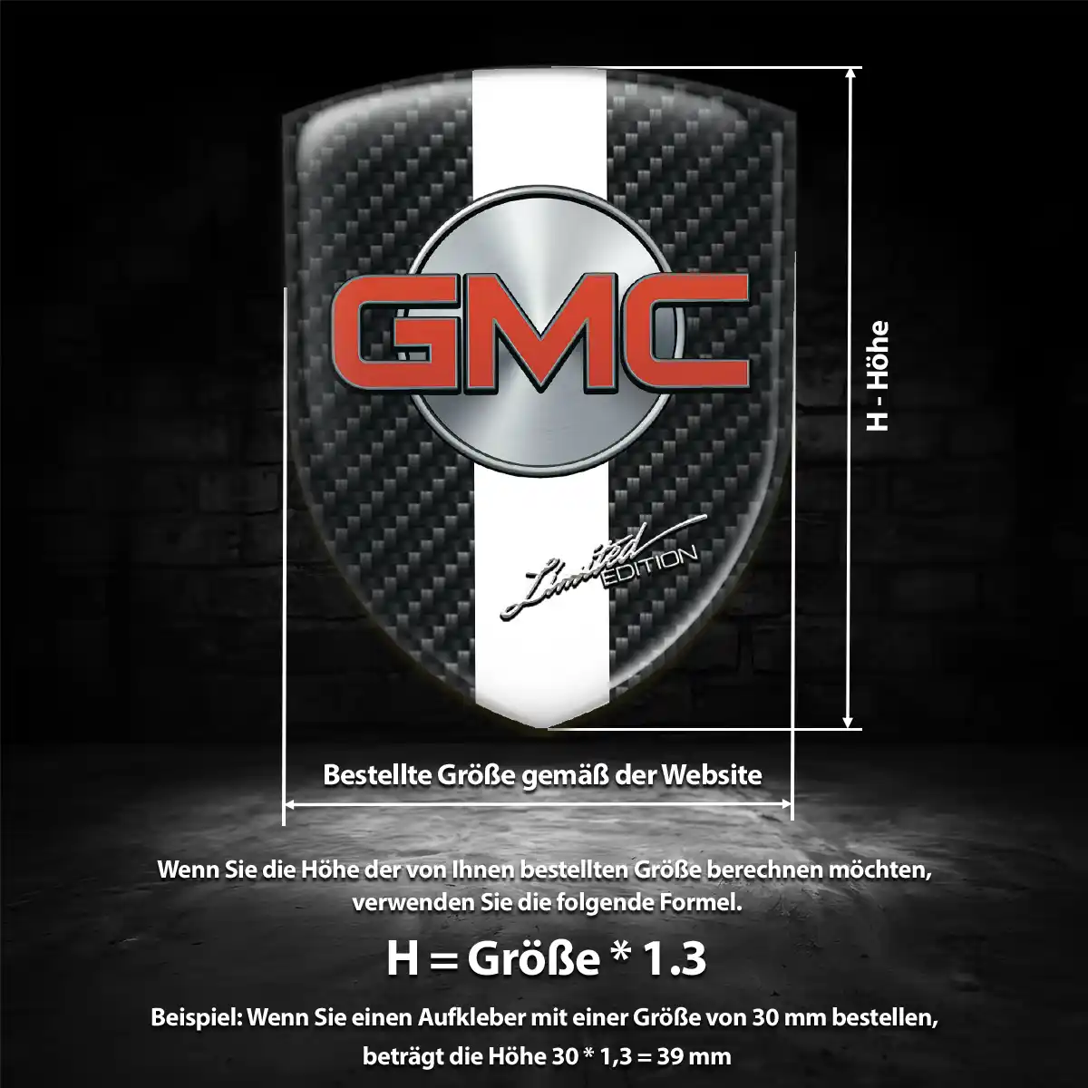 GMC Silikon Aufkleber Embleme Elegantes Design
