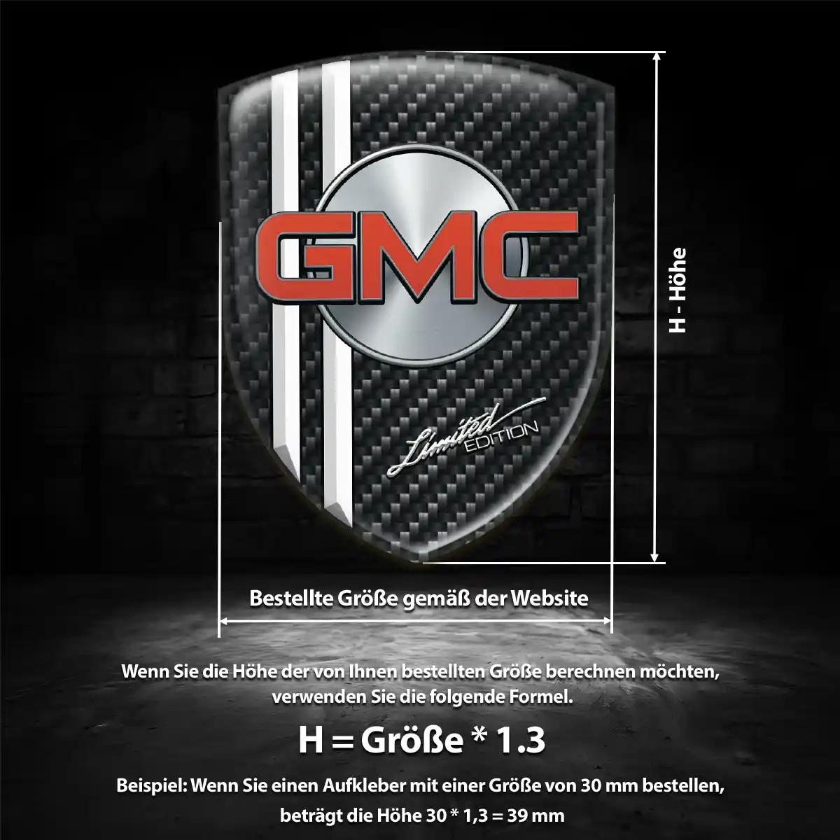 GMC Silikon Aufkleber Embleme Exterieurdesign