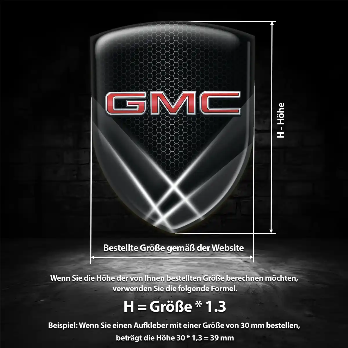 GMC Silikon Aufkleber Embleme Hochwertiges Harz