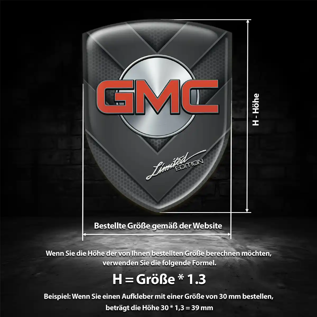 GMC Silikon Aufkleber Embleme Interieurdesign