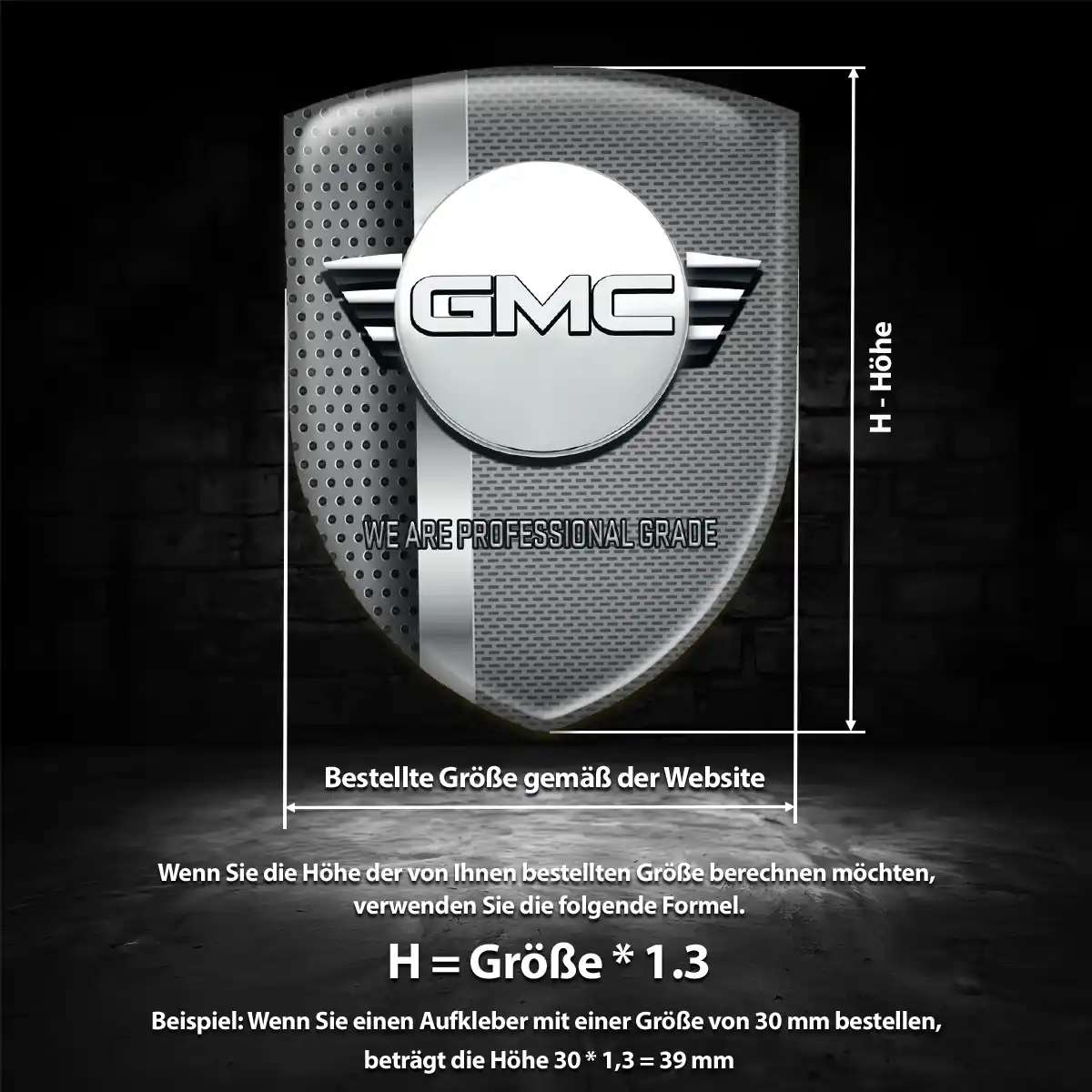 GMC Silikon Aufkleber Embleme Markenedition