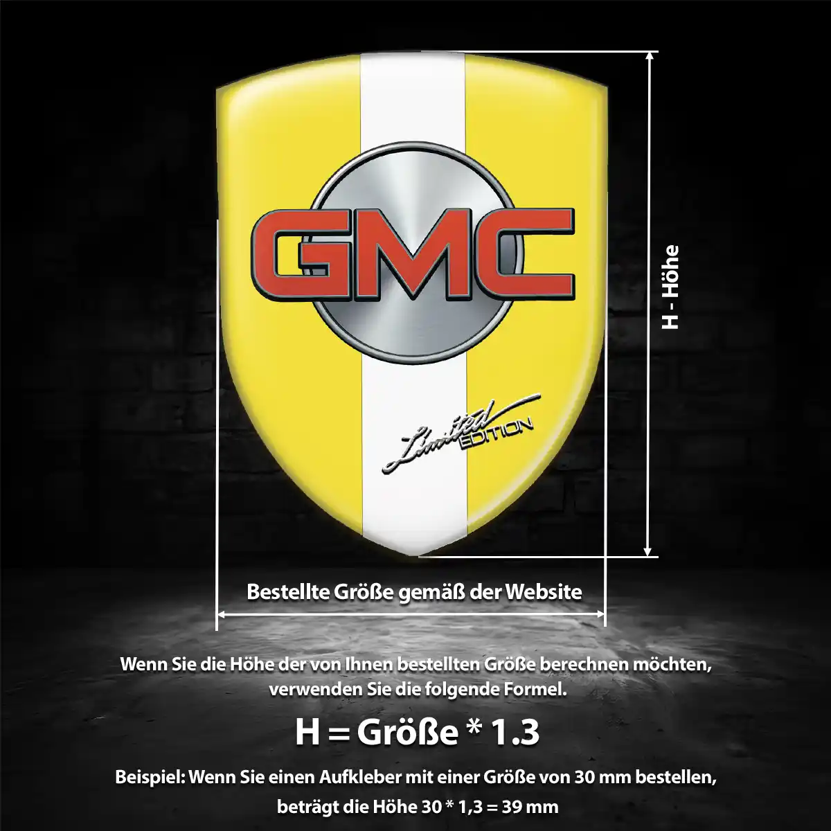 GMC Silikon Aufkleber Embleme Premiumqualität