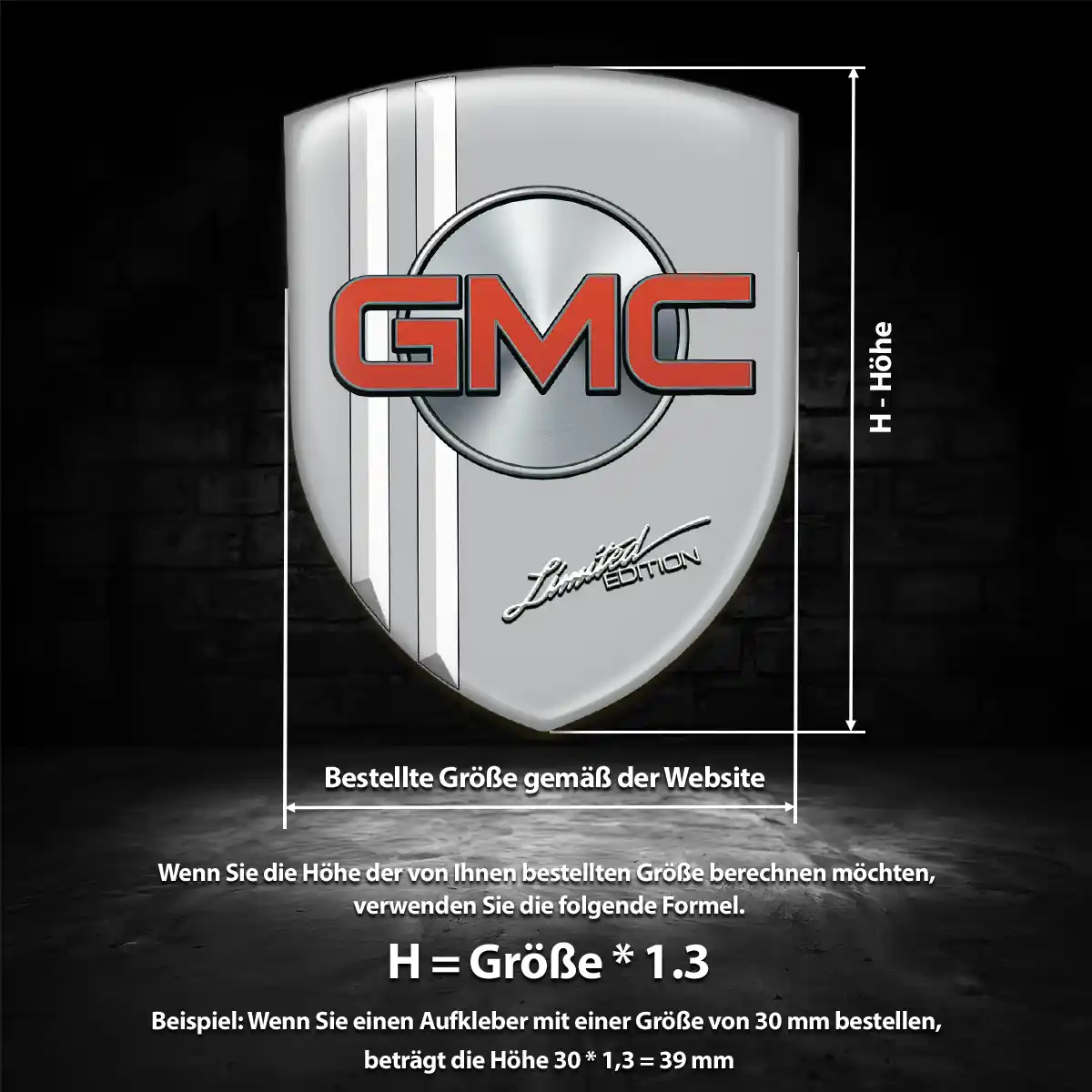 GMC Silikon Aufkleber Hochwertiges Harz