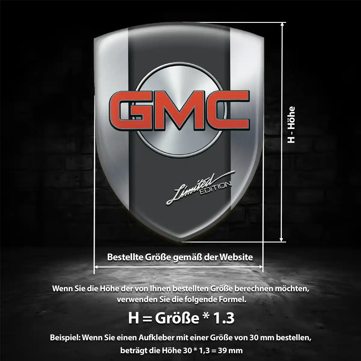 GMC Silikon Aufkleber Tuningfahrzeug