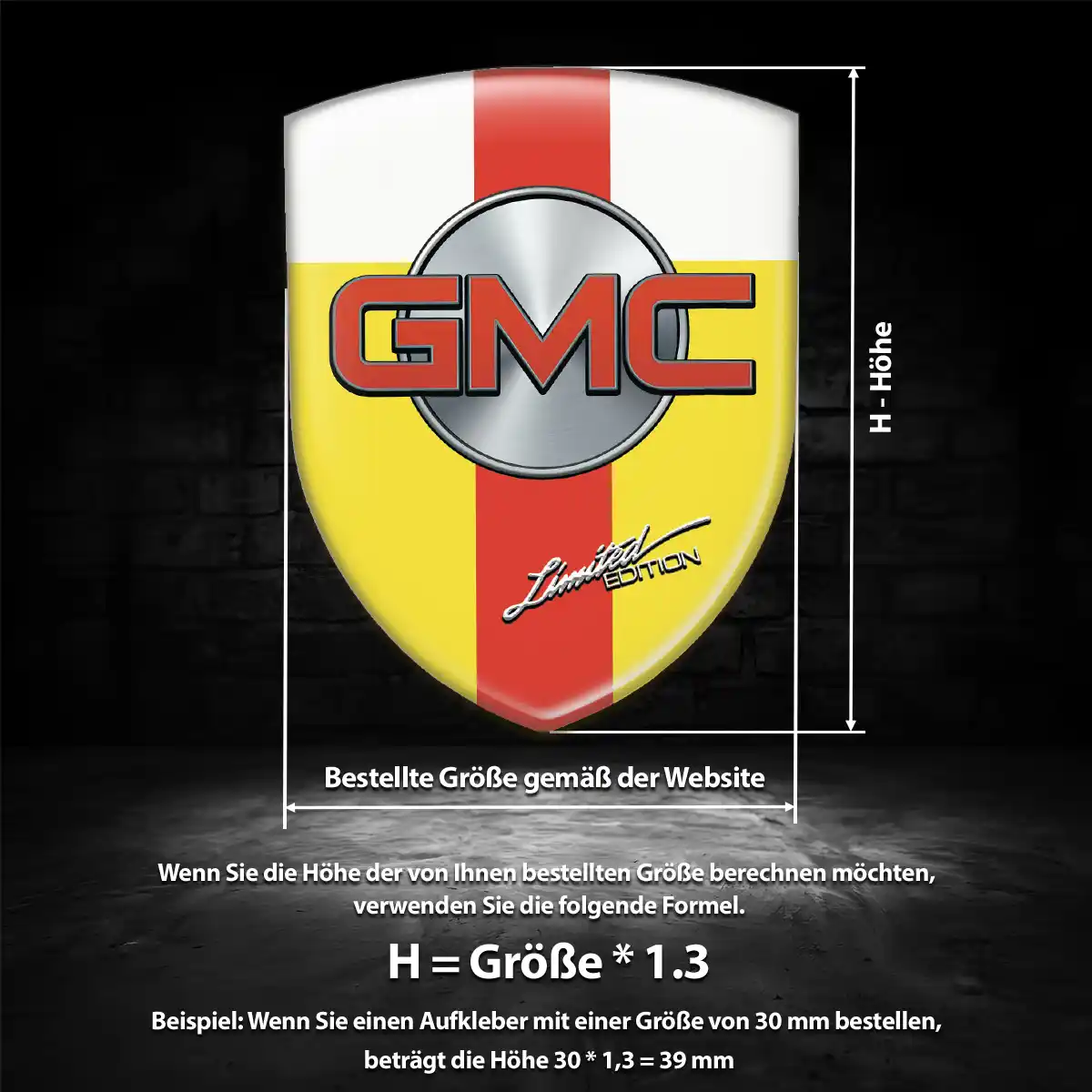 GMC Silikon Aufkleber Wappen Auto Elegantes Design