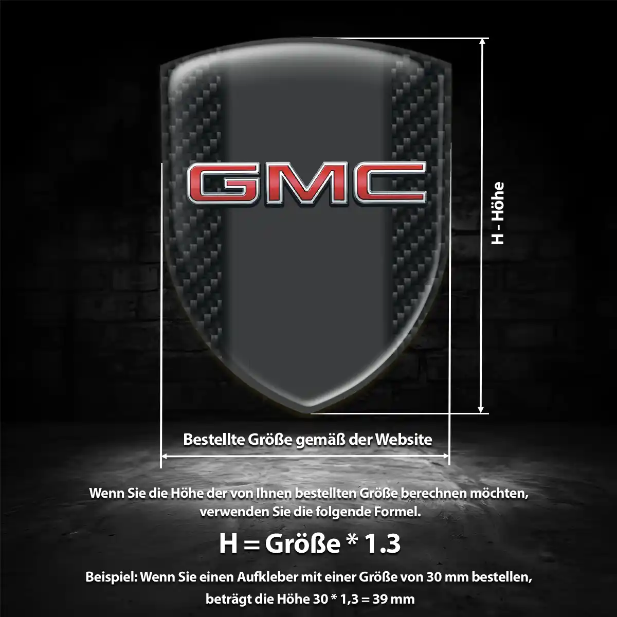 GMC Silikon Aufkleber Wappen Auto Hochwertiges Harz