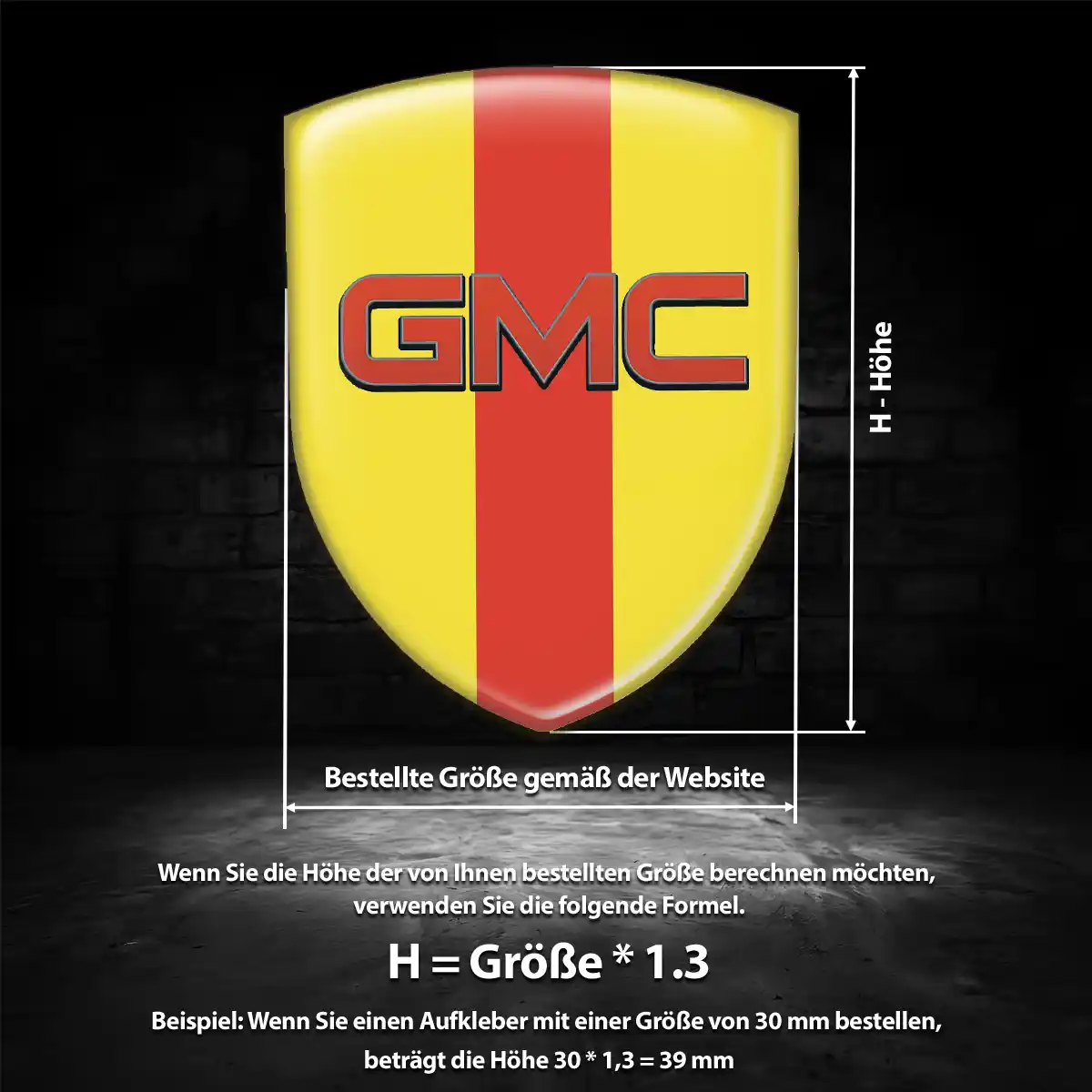 GMC Silikon Aufkleber Wappen Auto Interieurdesign