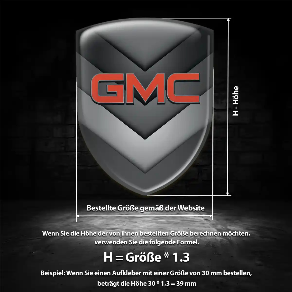 GMC Silikon Aufkleber Wappen Auto Limitierte Auflage