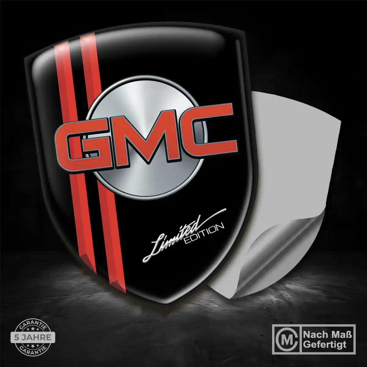 GMC Silikon Aufkleber Wappen Elegantes Design