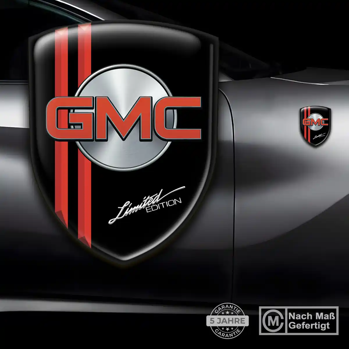 GMC Silikon Aufkleber Wappen Elegantes Design