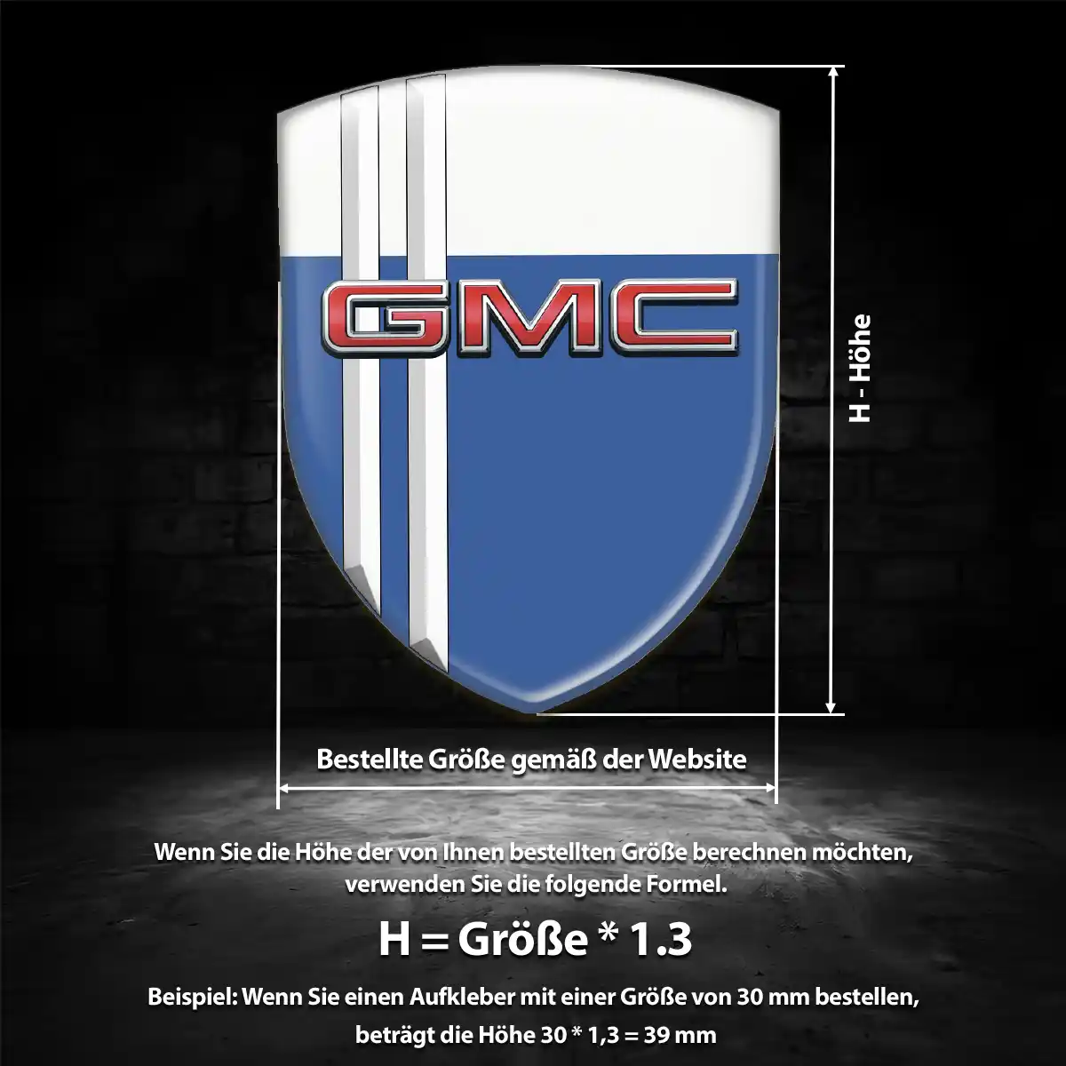 GMC Silikon Aufkleber Wappen Exterieurdesign