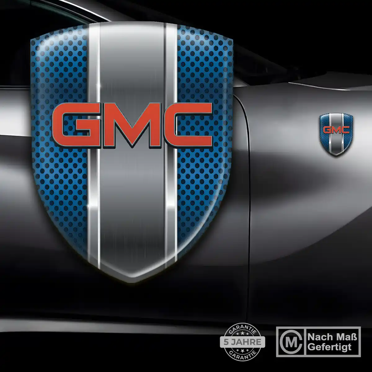 GMC Silikon Aufkleber Wappen Hochwertiges Harz
