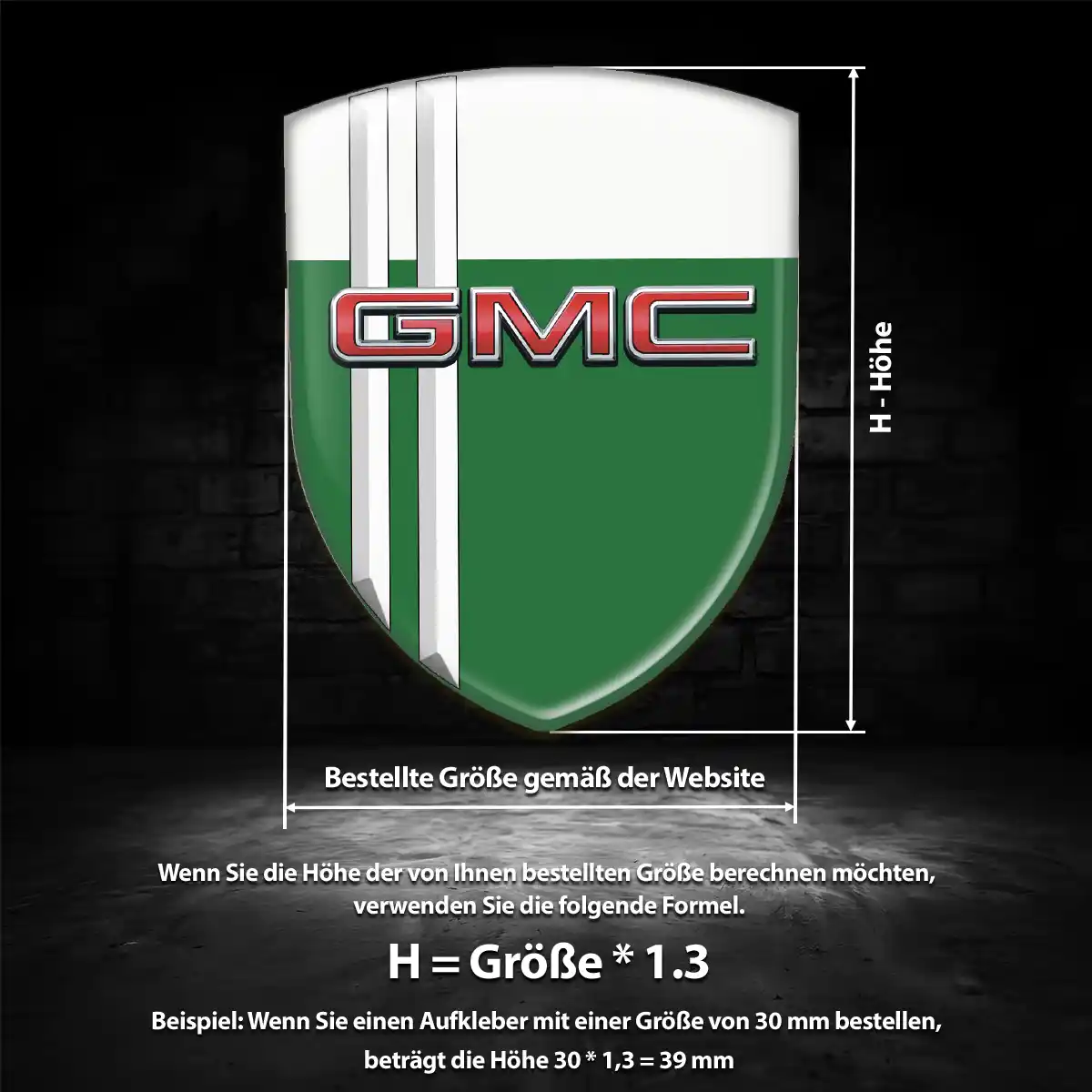 GMC Silikon Aufkleber Wappen Hohe Qualität