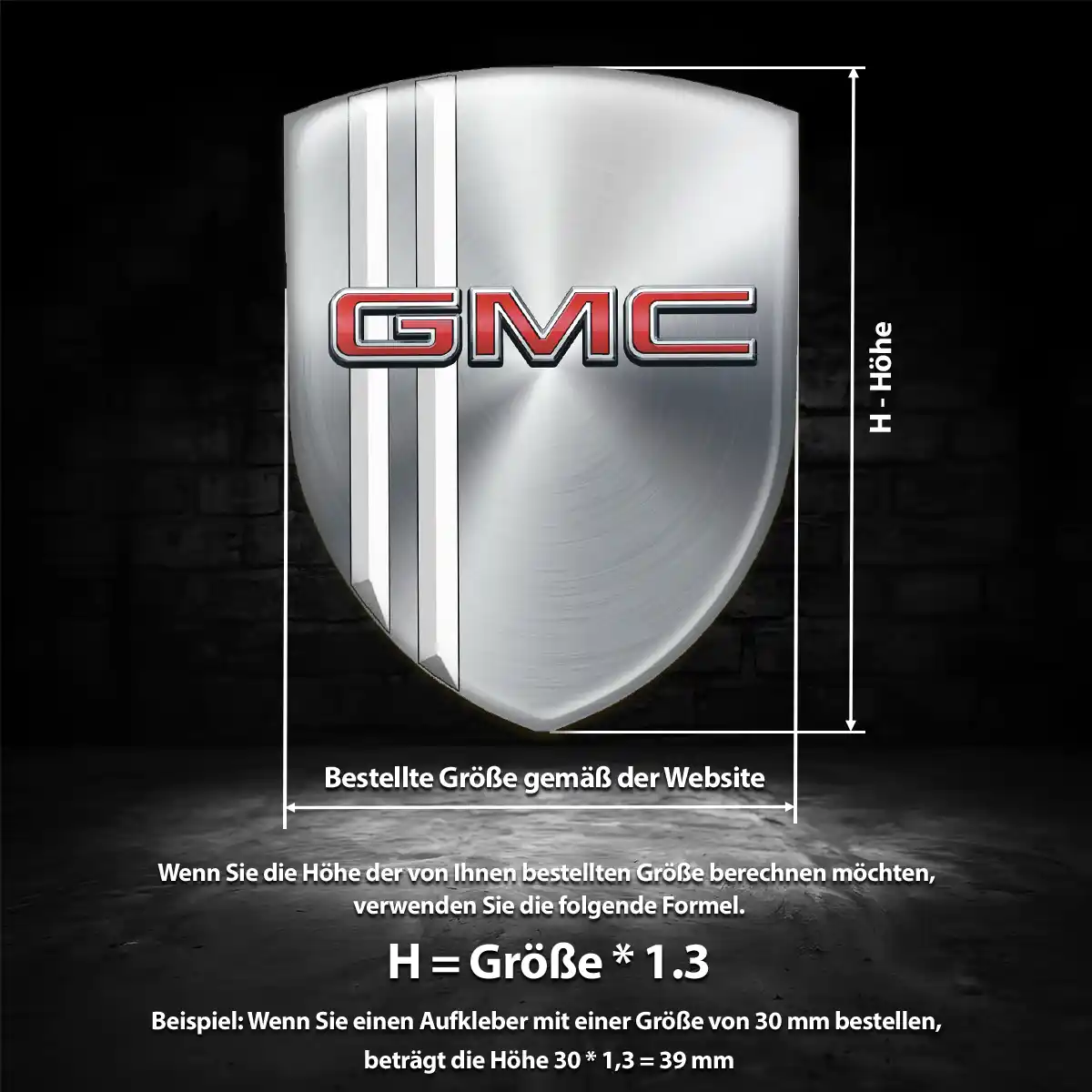 GMC Silikon Aufkleber Wappen Limitierte Auflage