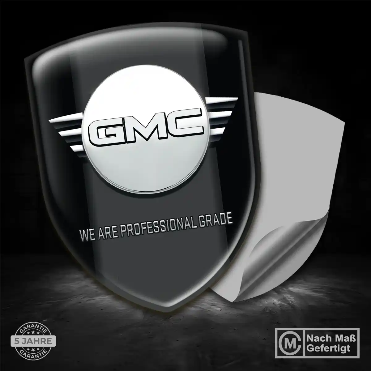 GMC Silikon Aufkleber Wappen Premiumqualität